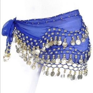 Belly Dance Hip Scarf/Skirt Gold Coins